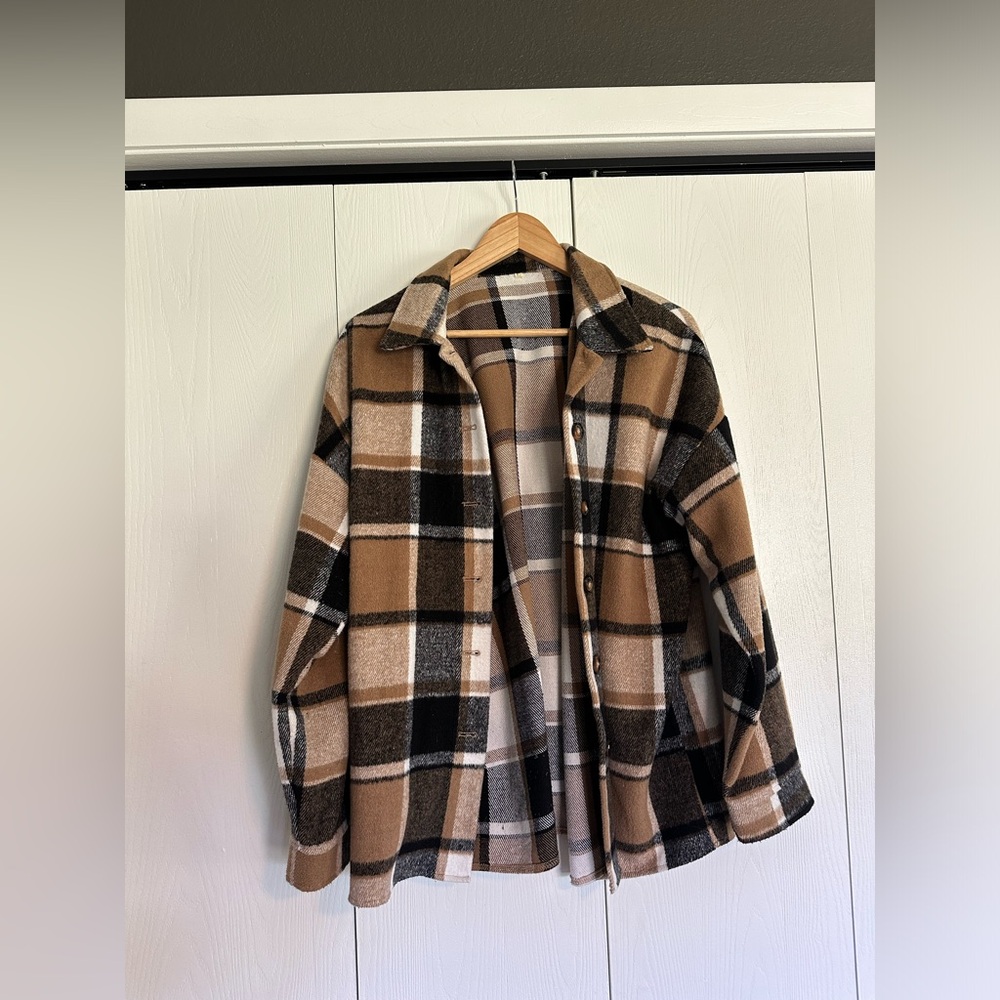 Plaid Button-Up Shacket